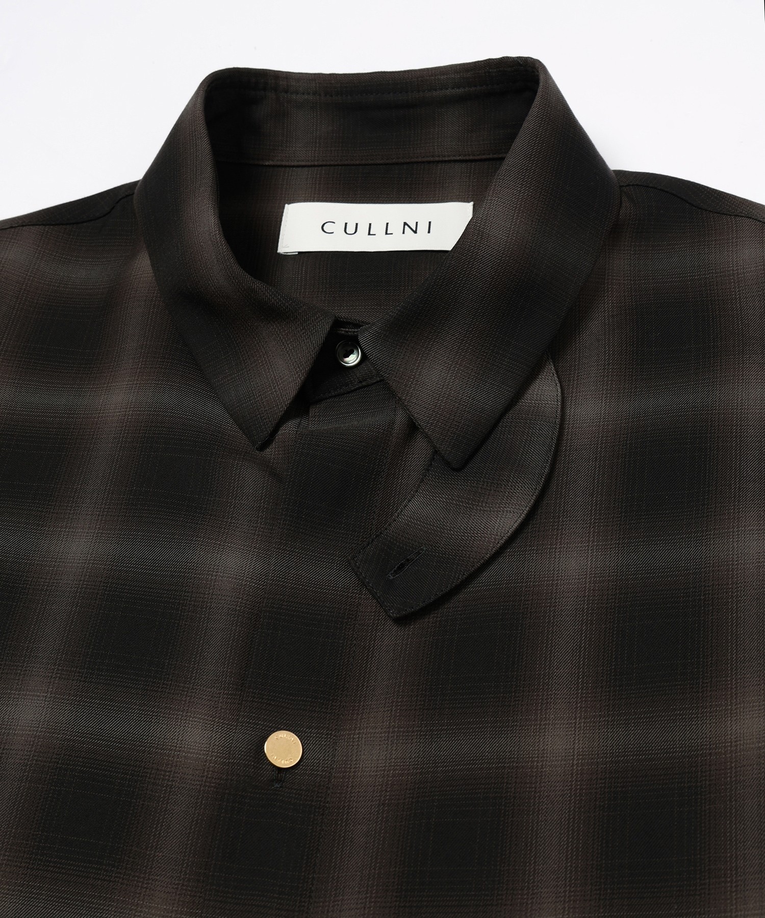 Ombre Check Chin Tab Long Sleeve Shirt