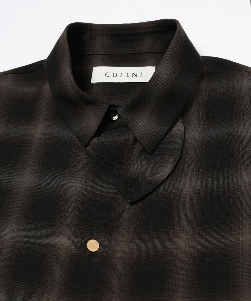 Ombre Check Chin Tab Long Sleeve Shirt