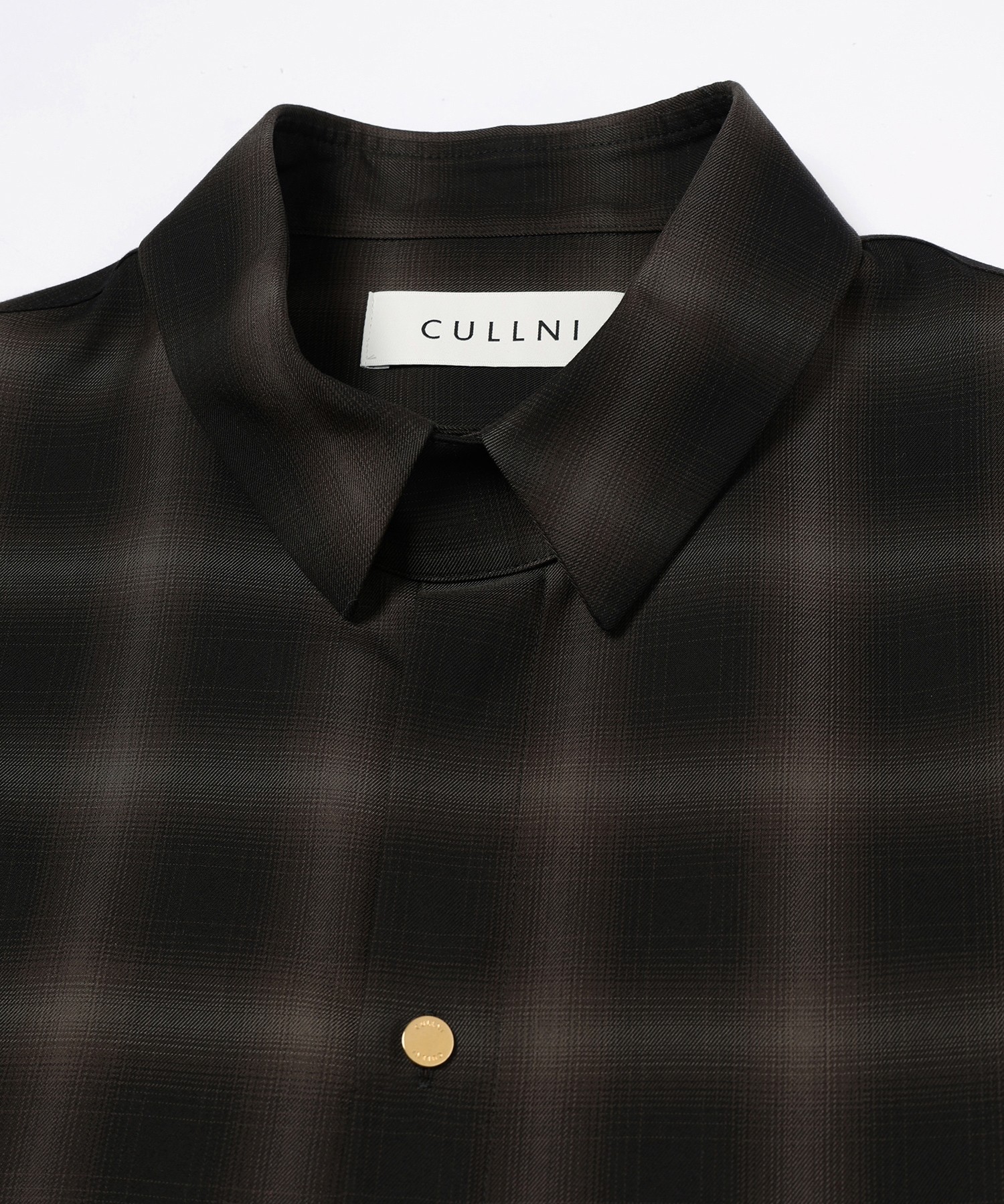 Ombre Check Chin Tab Long Sleeve Shirt