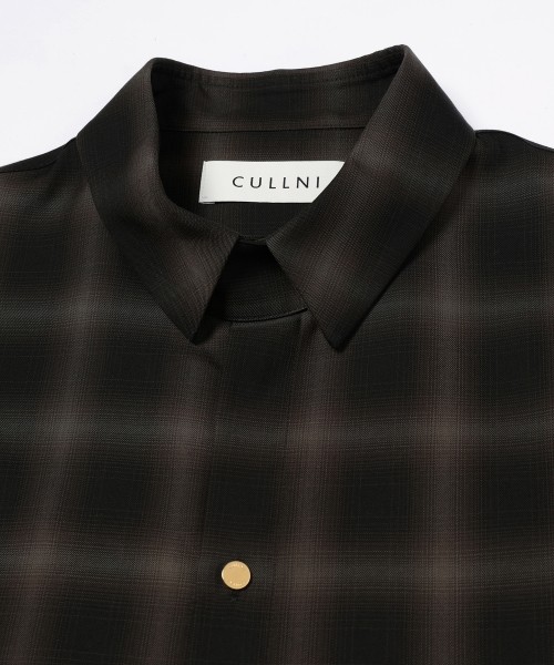 Ombre Check Chin Tab Long Sleeve Shirt