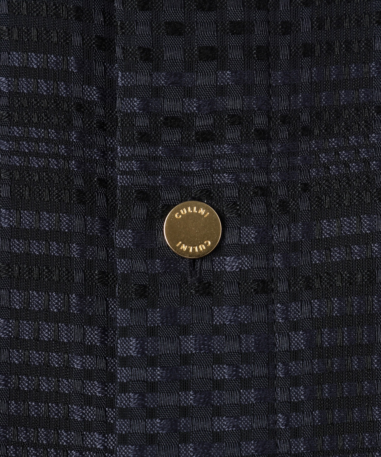 Sheer Tile Check Chin Tab Short Sleeve Shirt