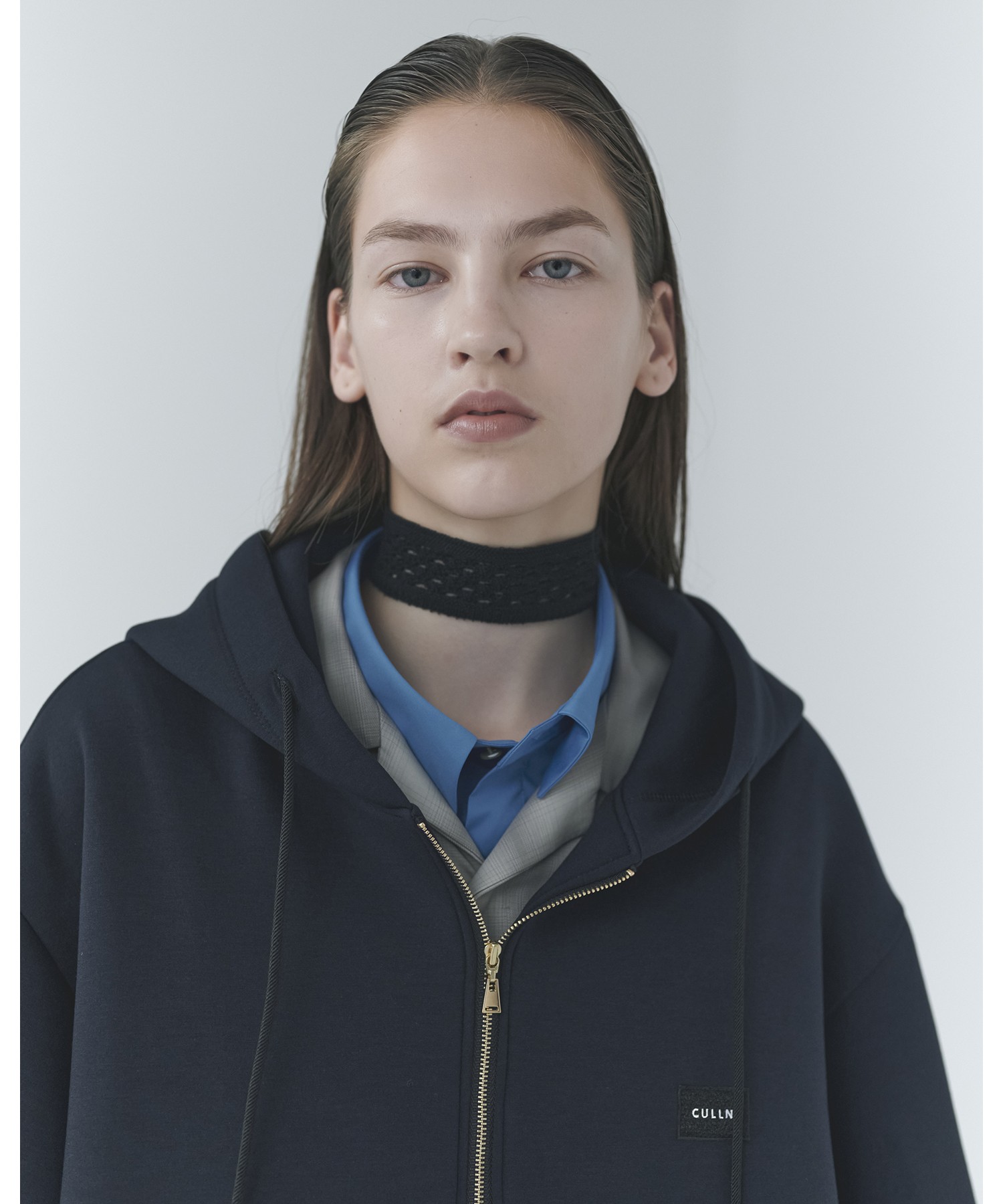 CULLNI Embroidery Patch Zip Up Hoodie