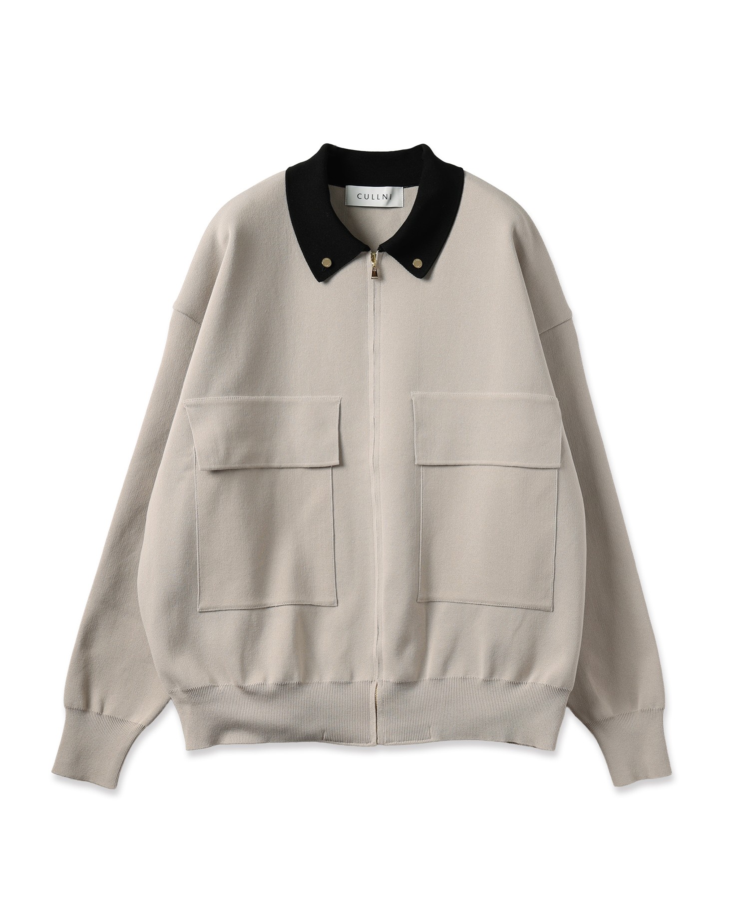 Big Pocket Zip Up Knit Jacket