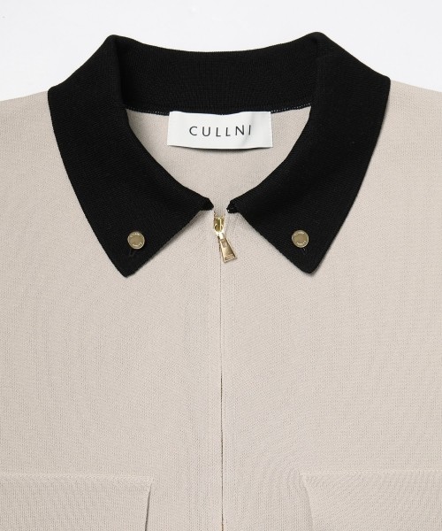 Big Pocket Zip Up Knit Jacket