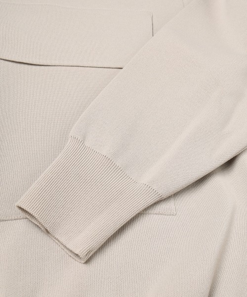 Big Pocket Zip Up Knit Jacket