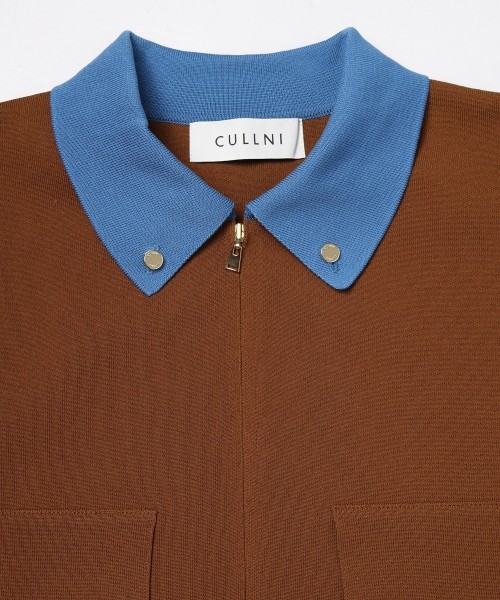 Big Pocket Zip Up Knit Jacket