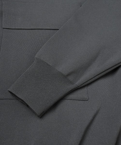 Big Pocket Zip Up Knit Jacket