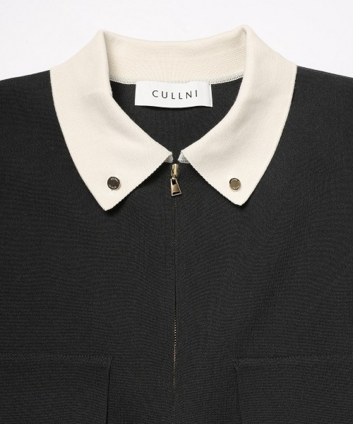 Big Pocket Zip Up Knit Jacket