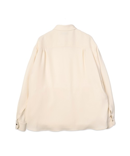 Double Satin Minimal Chin Tab Long Sleeve Shirt