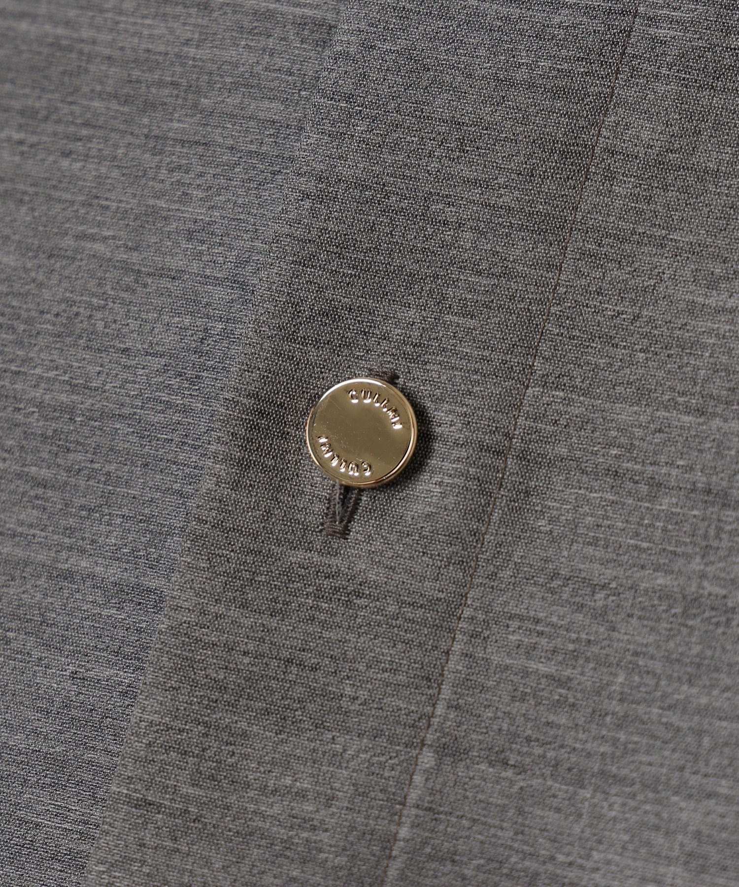 Silk Wool Taffeta Minimal Chin Tab Long Sleeve Shirt