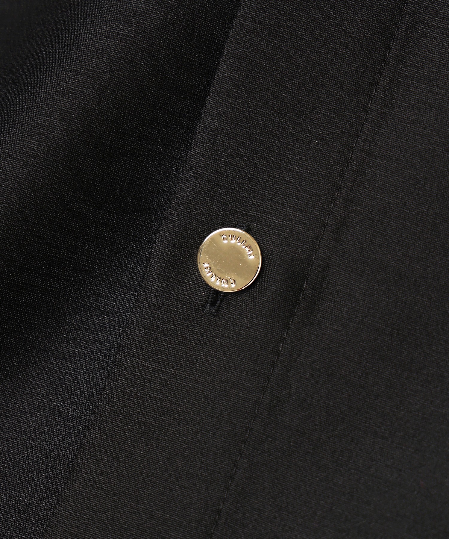 Silk Wool Taffeta Minimal Chin Tab Long Sleeve Shirt