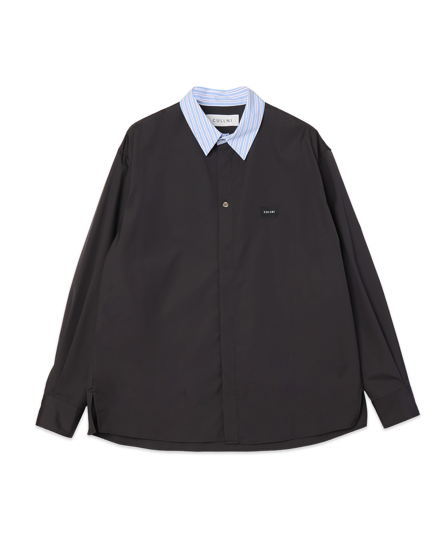 High Count Broadcloth Embroidery Patch Long Sleeve Cleric Shirt