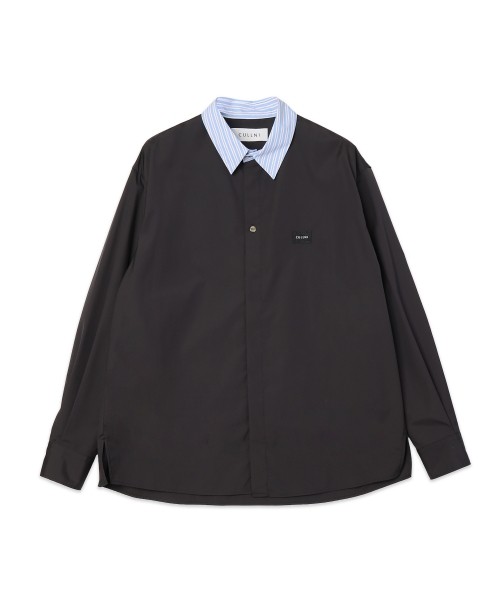 High Count Broadcloth Embroidery Patch Long Sleeve Cleric Shirt