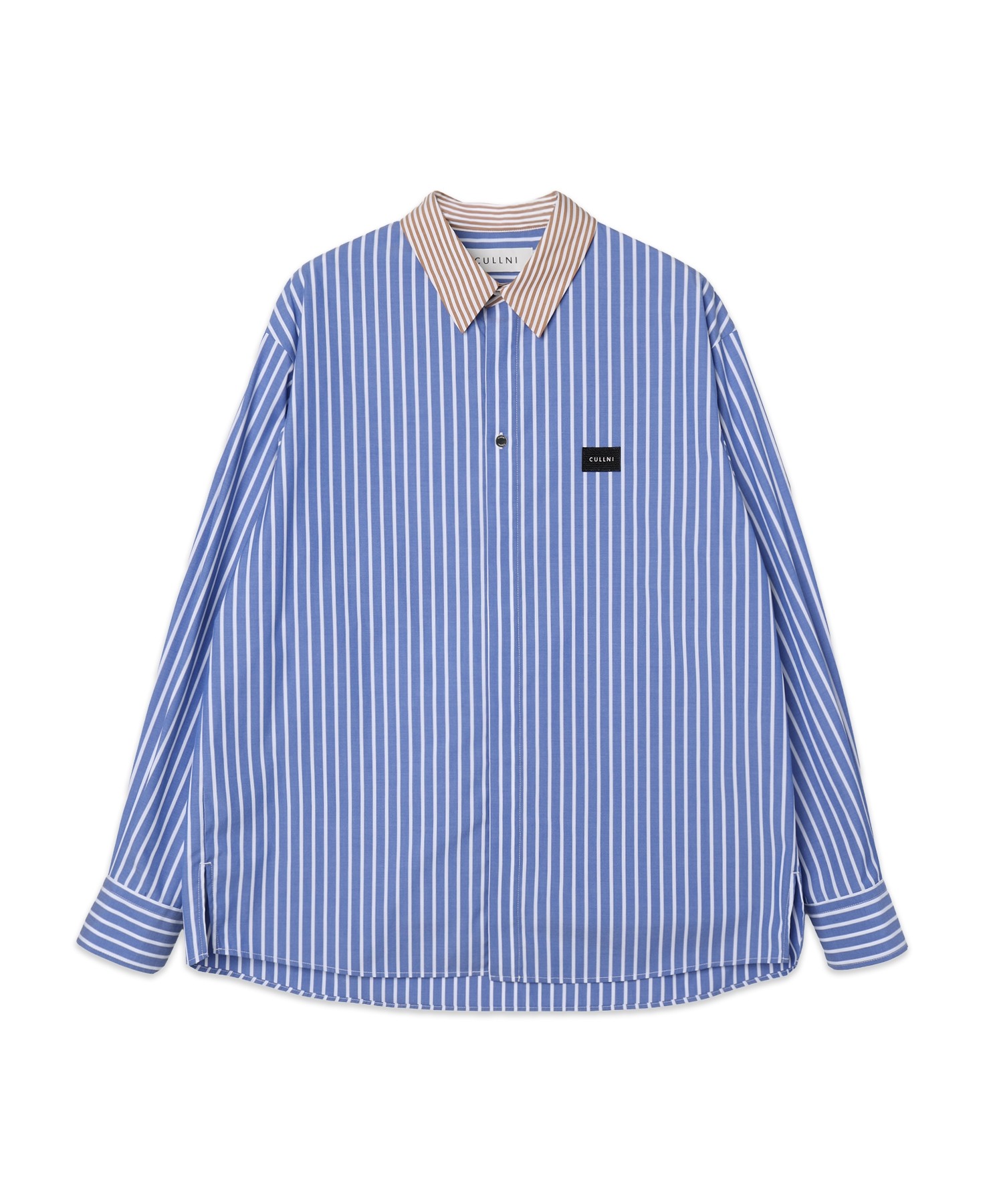 High Count Broadcloth Embroidery Patch Long Sleeve Shirt Stripe Combination