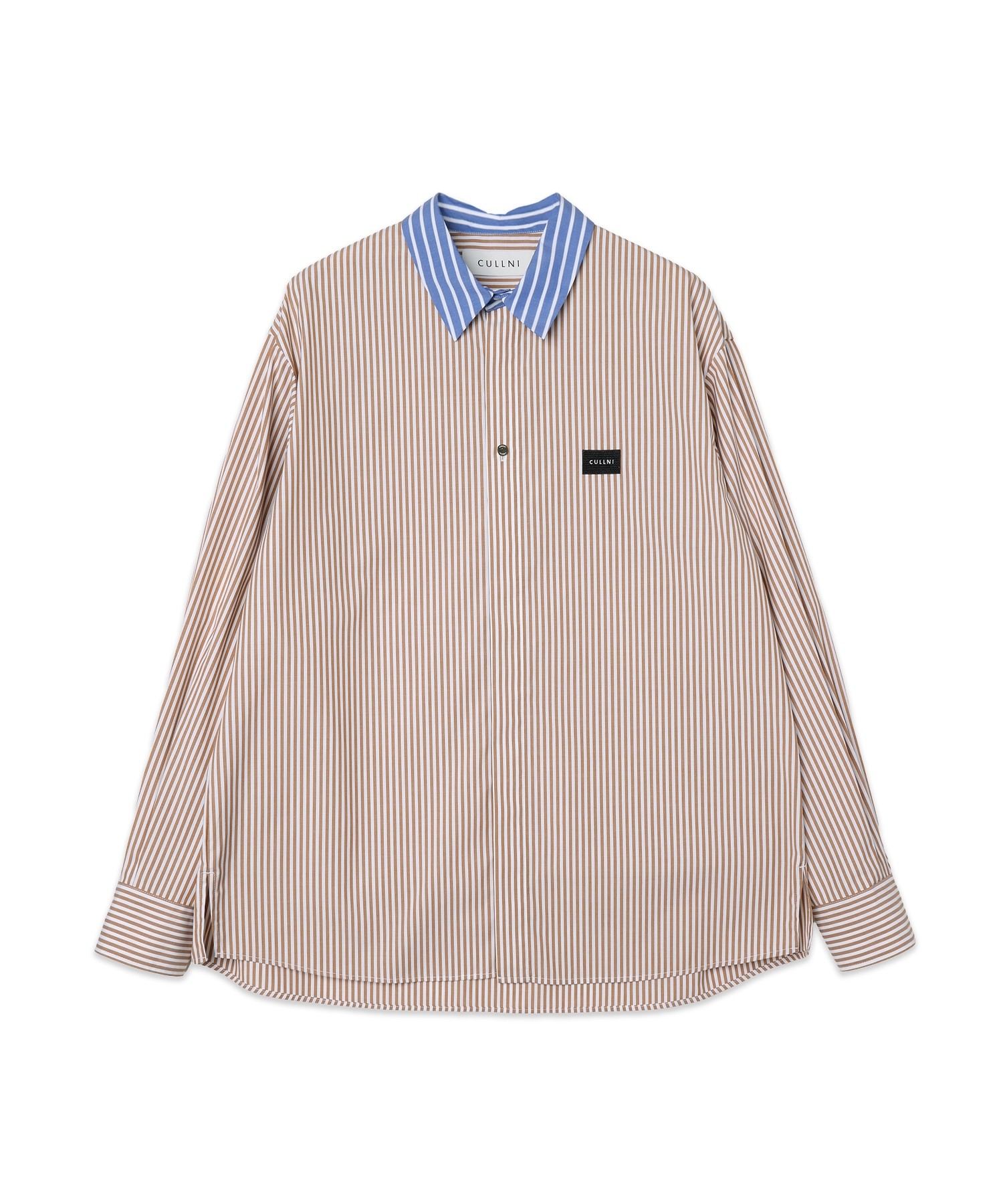 High Count Broadcloth Embroidery Patch Long Sleeve Shirt Stripe Combination