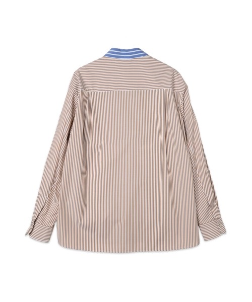 High Count Broadcloth Embroidery Patch Long Sleeve Shirt Stripe Combination