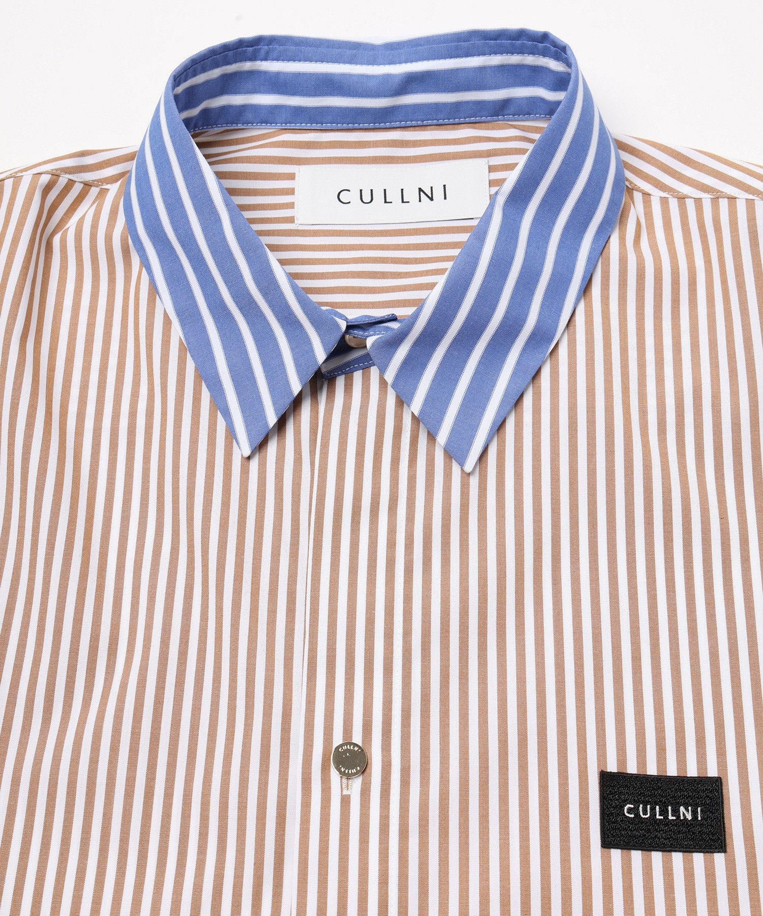 High Count Broadcloth Embroidery Patch Long Sleeve Shirt Stripe Combination