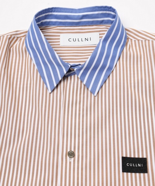 High Count Broadcloth Embroidery Patch Long Sleeve Shirt Stripe Combination
