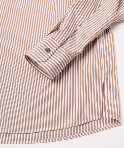 High Count Broadcloth Embroidery Patch Long Sleeve Shirt Stripe Combination