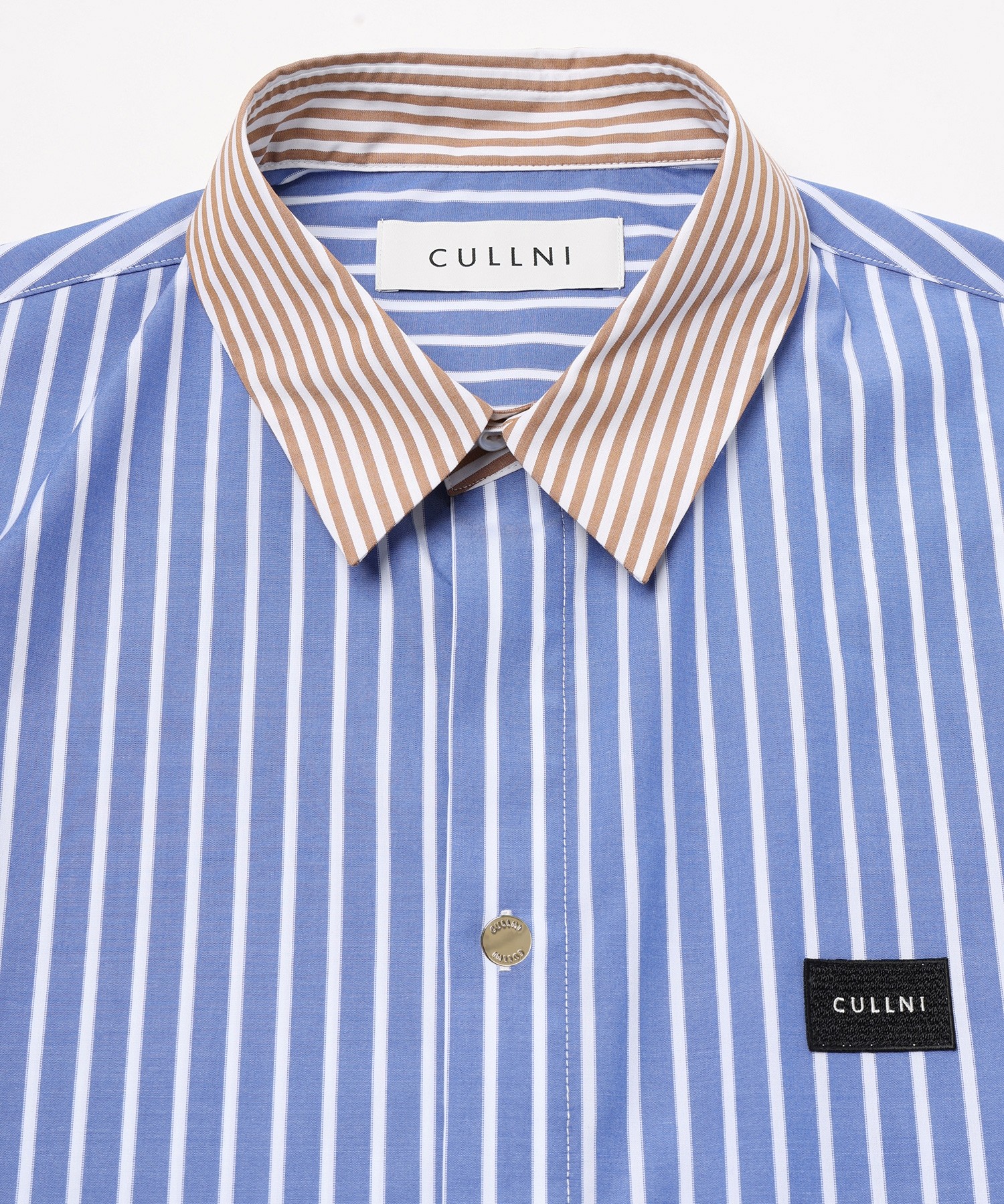 High Count Broadcloth Embroidery Patch Long Sleeve Shirt Stripe Combination