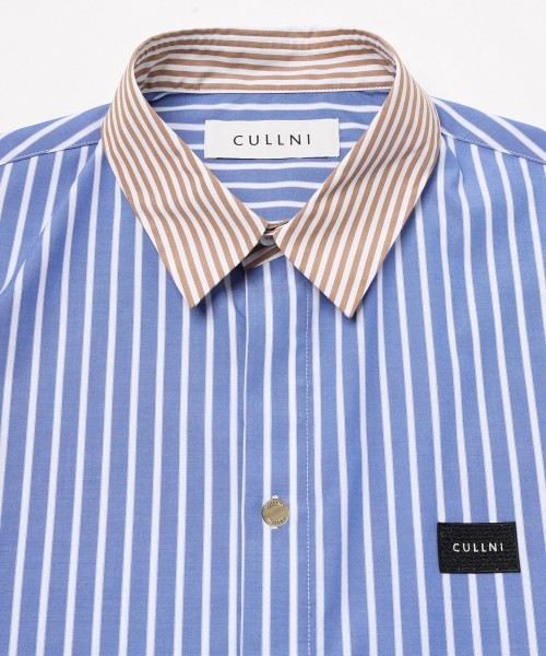High Count Broadcloth Embroidery Patch Long Sleeve Shirt Stripe Combination