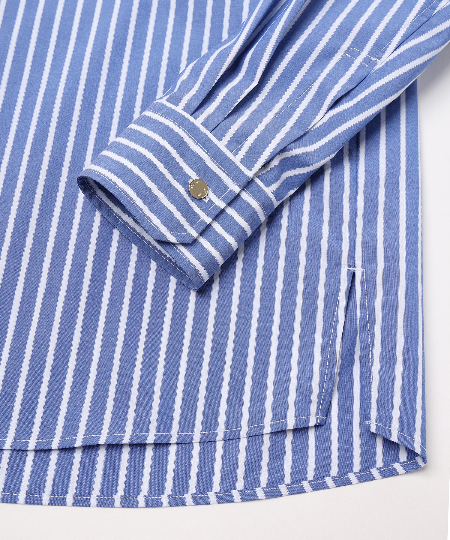 High Count Broadcloth Embroidery Patch Long Sleeve Shirt Stripe Combination