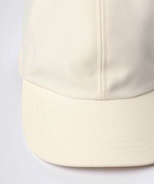 Wool Gabardine Leather Emblem Cap