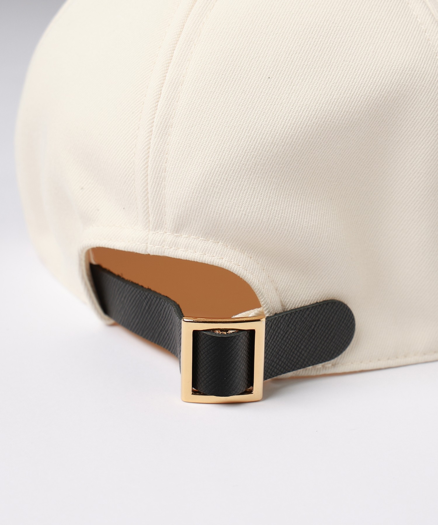 Wool Gabardine Leather Emblem Cap