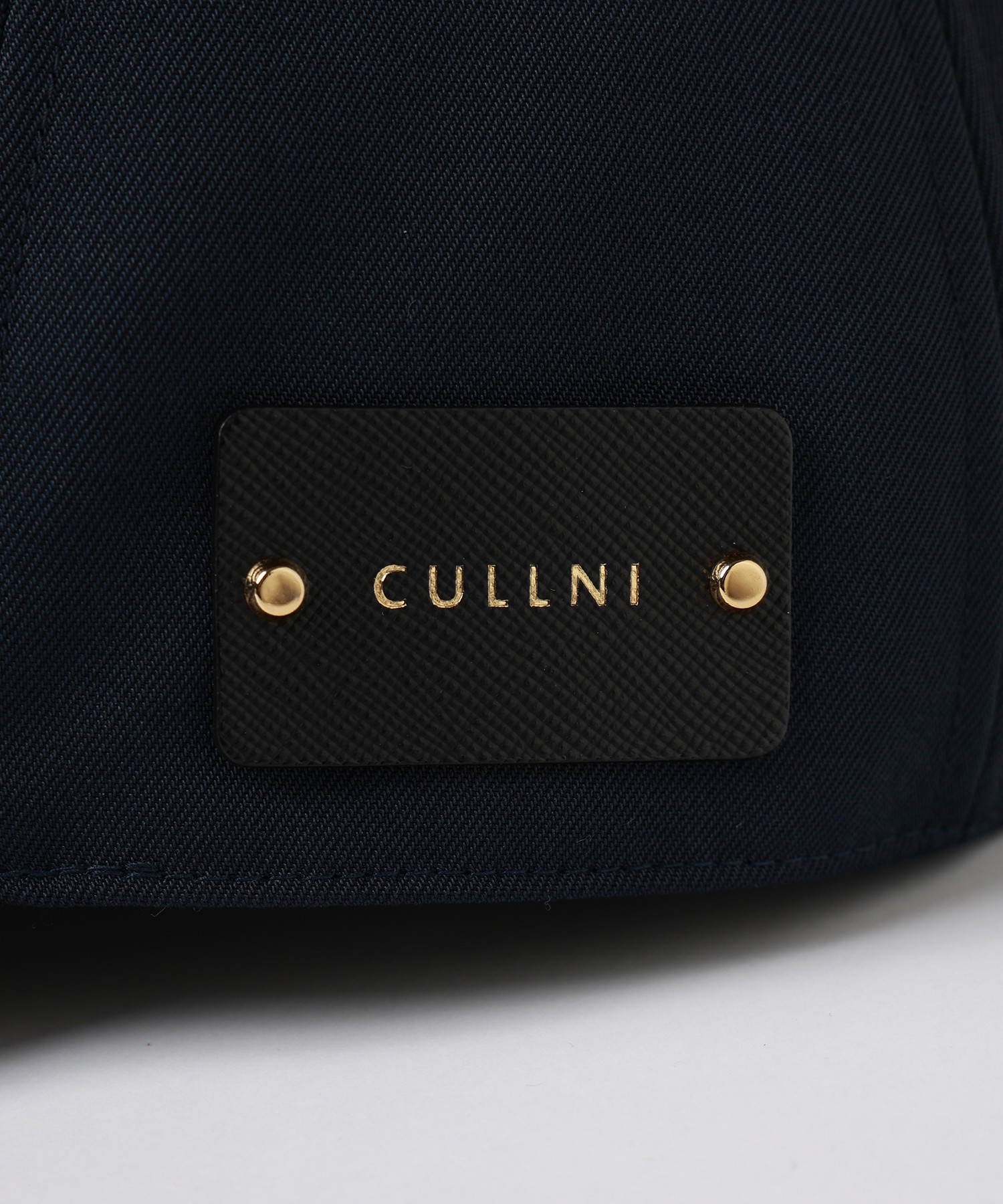 Wool Gabardine Leather Emblem Cap