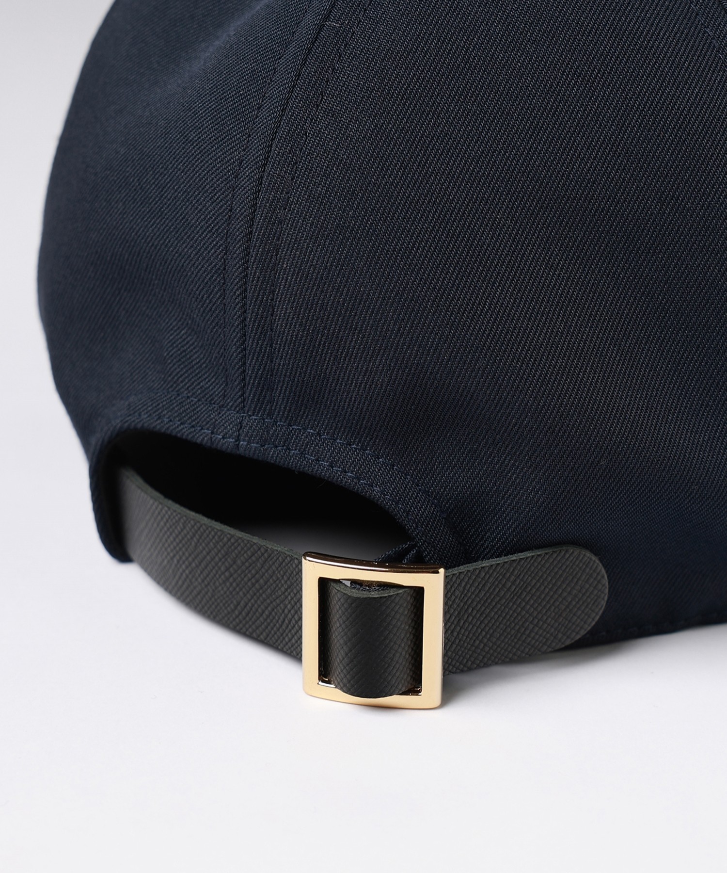 Wool Gabardine Leather Emblem Cap