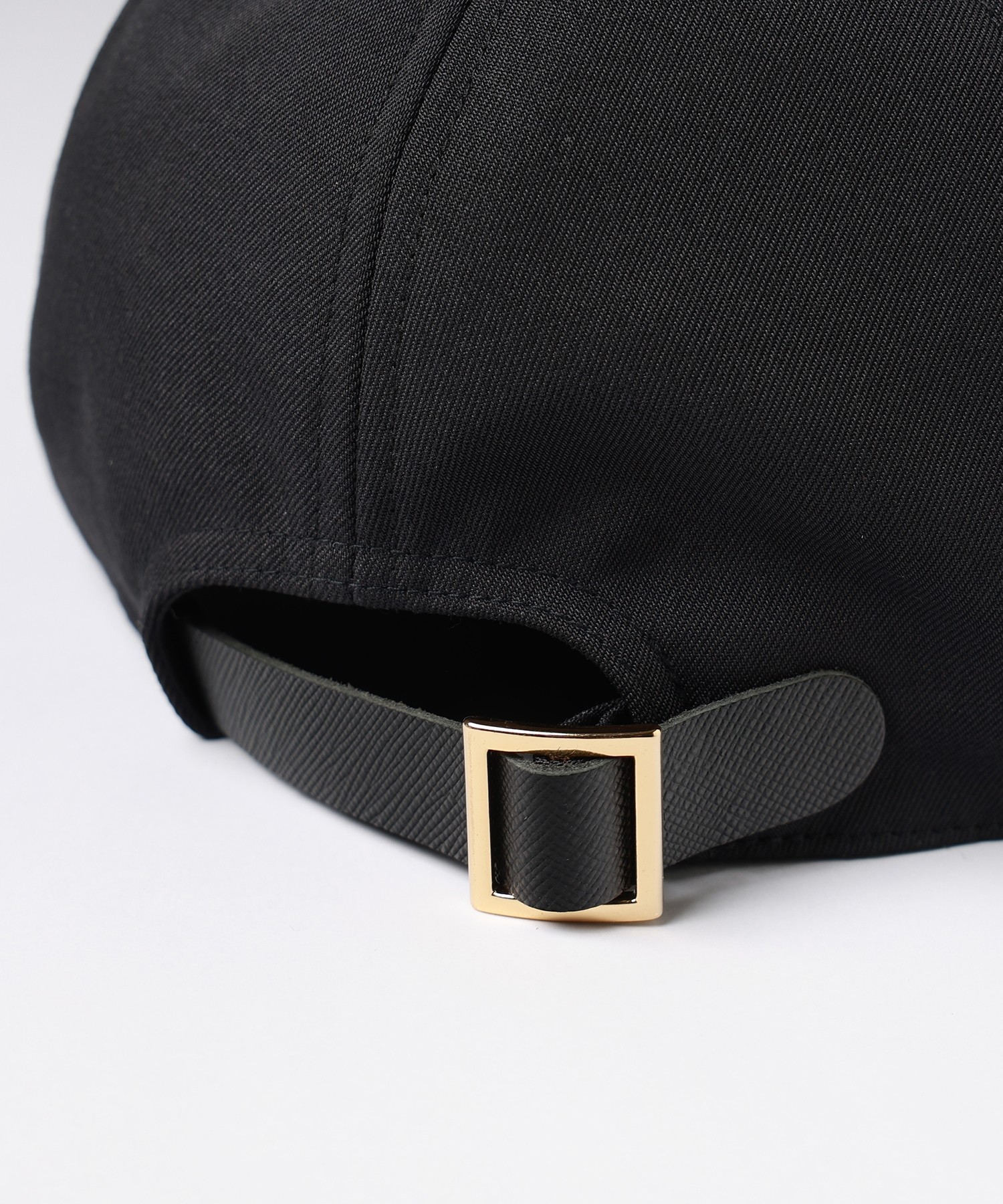 Wool Gabardine Leather Emblem Cap