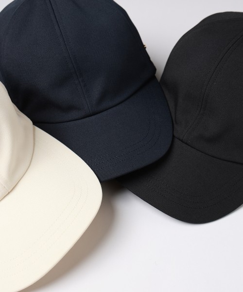 Wool Gabardine Leather Emblem Cap