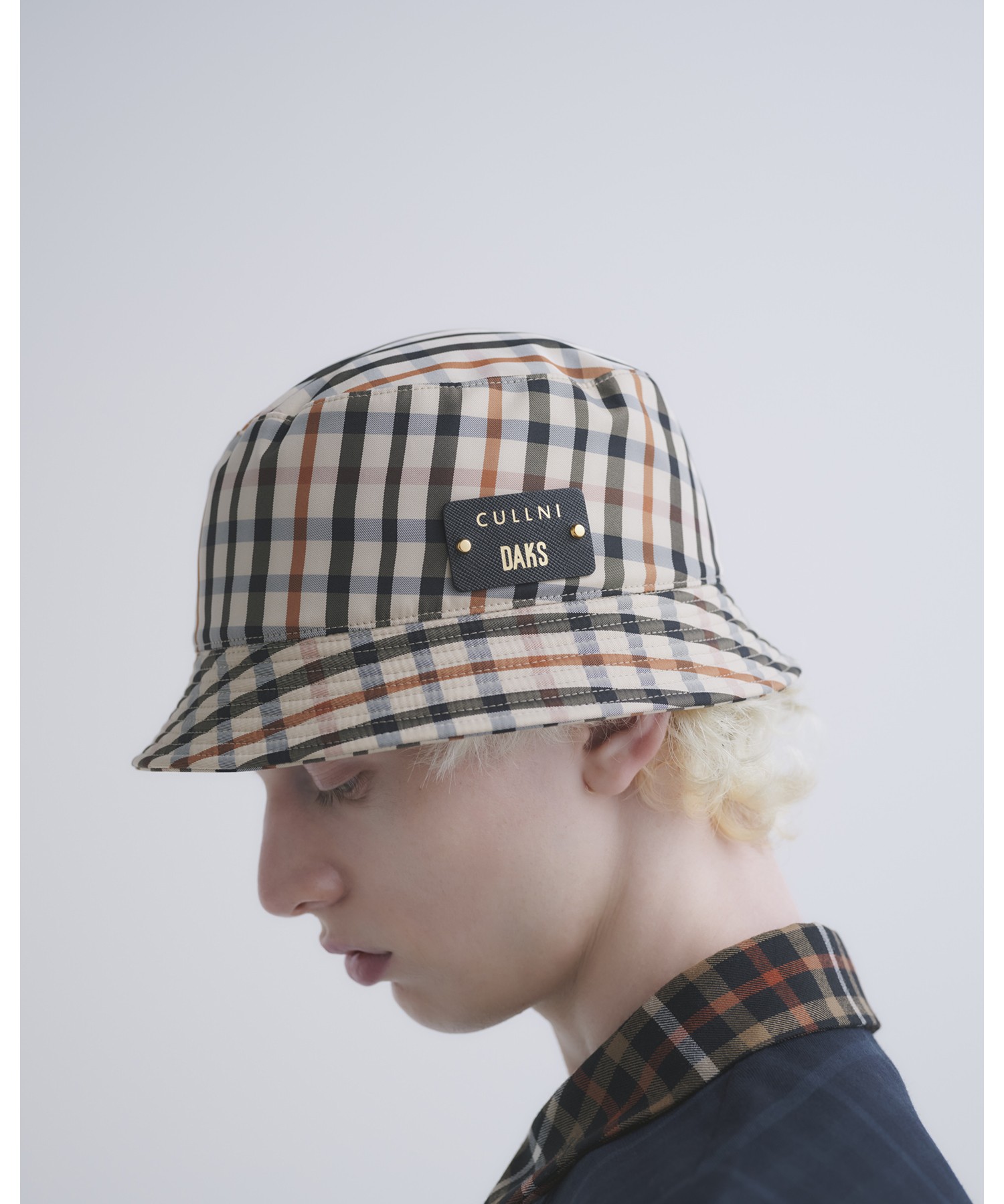 CULLNI for DAKS LONDON Leather Patch Bucket HAT