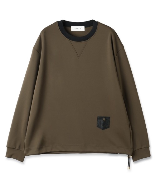 CULLNI 半袖ジャケット　カーキ 50%OFF【CULLNI(クルニ)】Eco Fur & Melton Half Zip Up Short