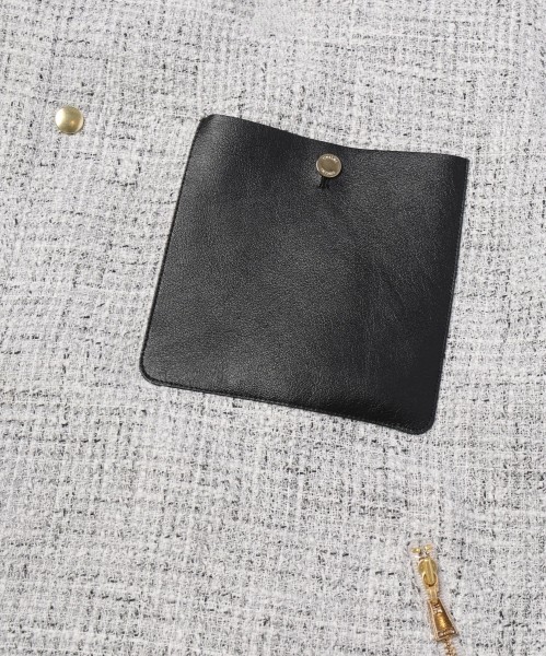 Leather Panel Tweed Mix Jacket