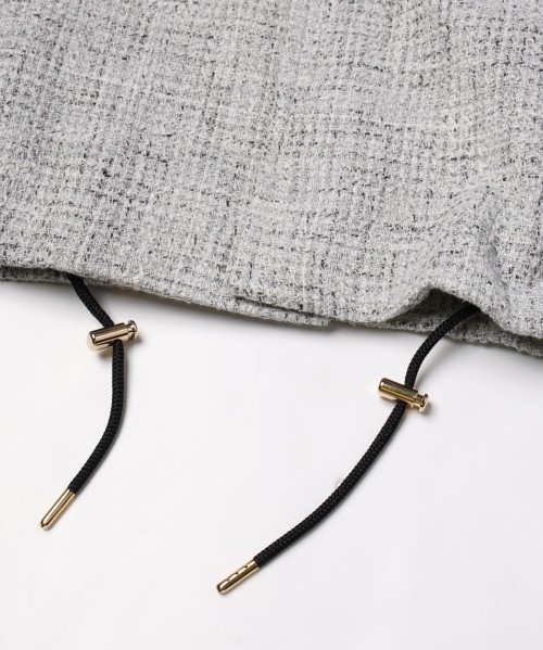 Leather Panel Tweed Mix Jacket