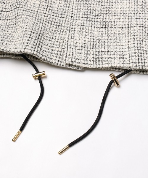 Leather Panel Tweed Mix Jacket