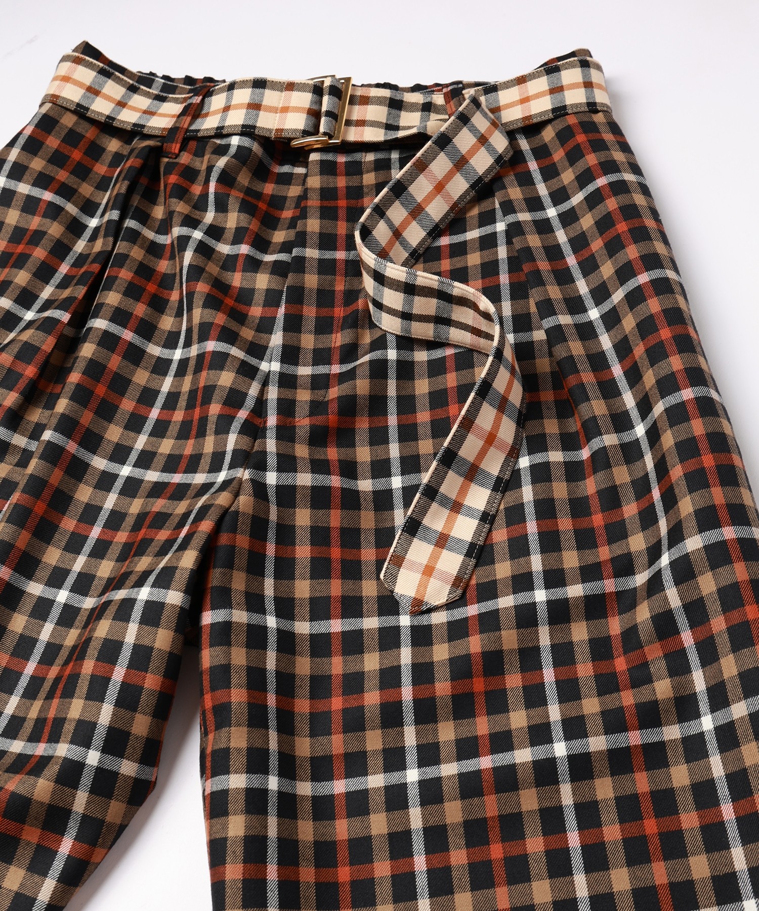 CULLNI for DAKS LONDON Tuck Pants with Long Belt