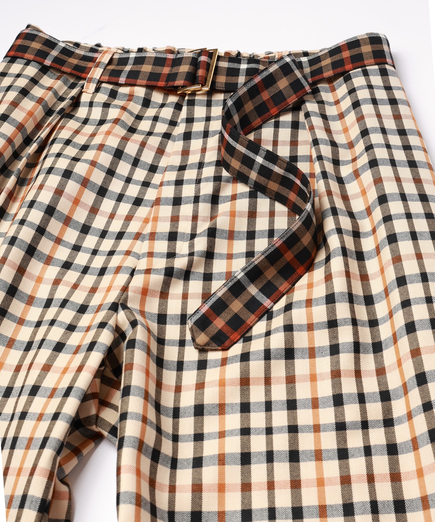 CULLNI for DAKS LONDON Tuck Pants with Long Belt