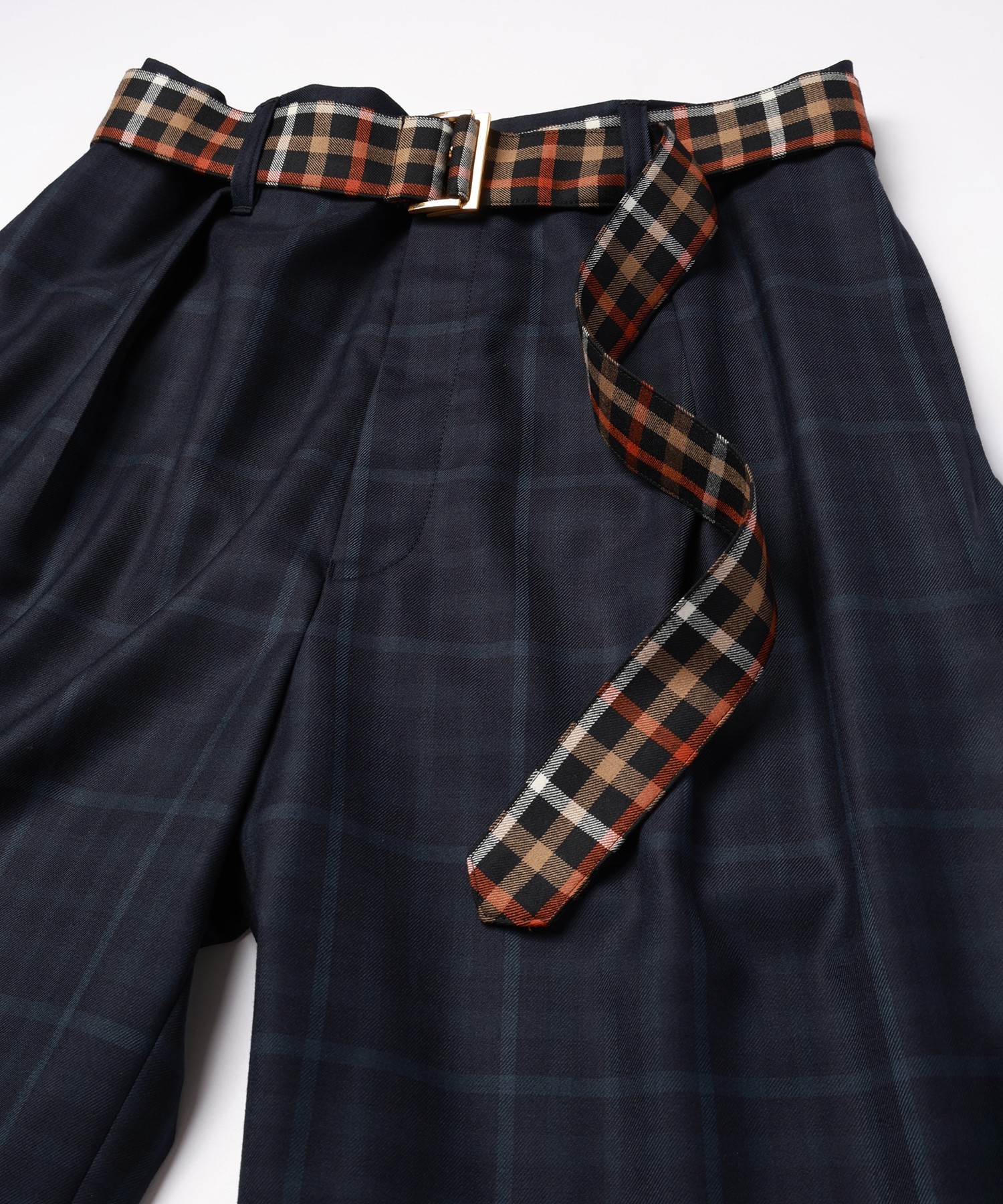 CULLNI for DAKS LONDON Tuck Pants with Long Belt