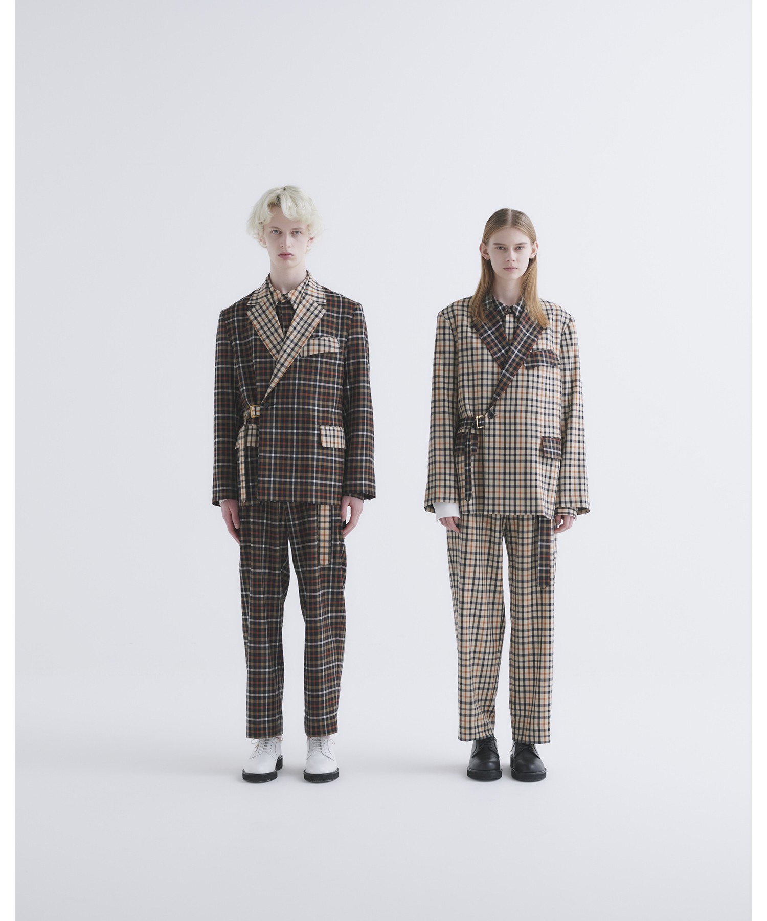 CULLNI for DAKS LONDON Tuck Pants with Long Belt