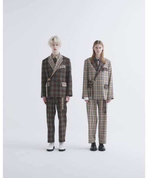 CULLNI for DAKS LONDON Tuck Pants with Long Belt