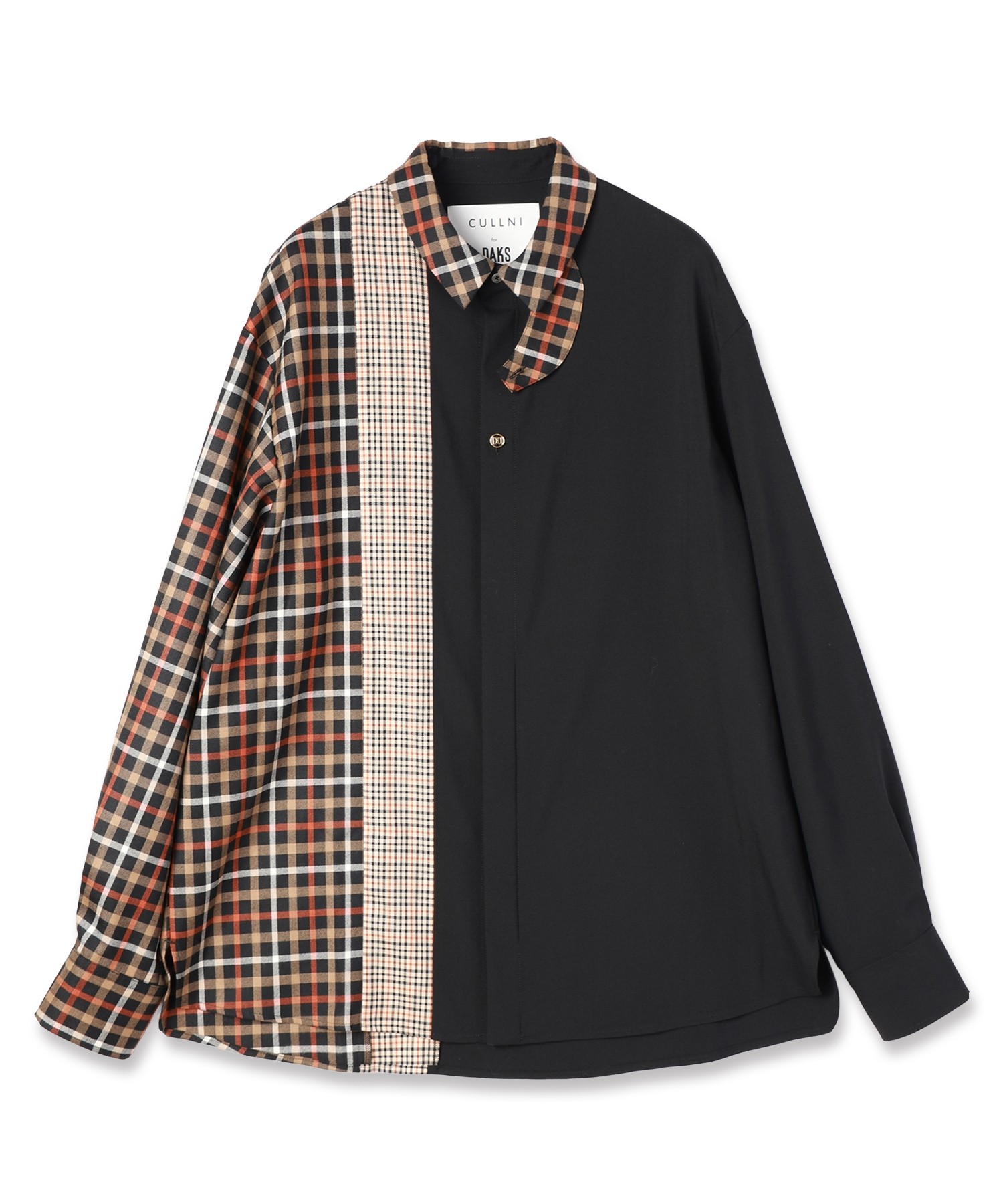 CULLNI for DAKS LONDON Asymmetrical Switching Chin Tab Shirt