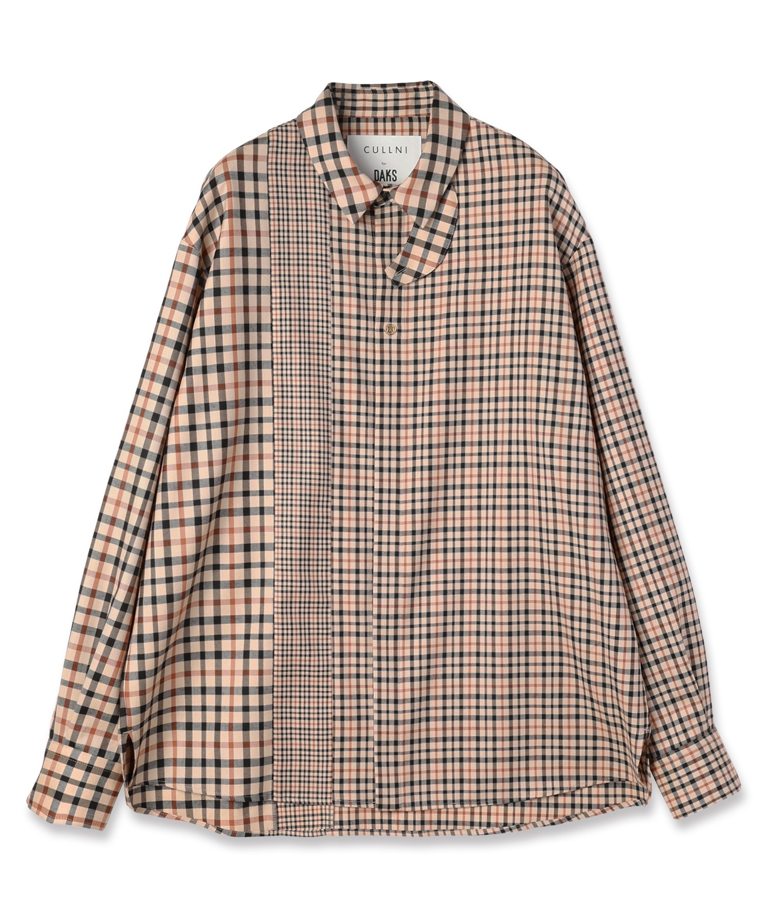 CULLNI for DAKS LONDON Asymmetrical Switching Chin Tab Shirt
