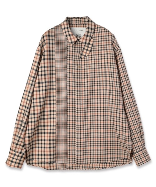 CULLNI for DAKS LONDON Asymmetrical Switching Chin Tab Shirt