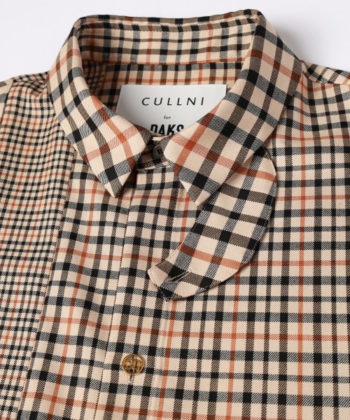 CULLNI for DAKS LONDON Asymmetrical Switching Chin Tab Shirt