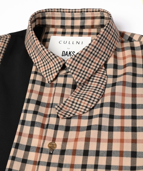 CULLNI for DAKS LONDON Asymmetrical Switching Chin Tab Shirt