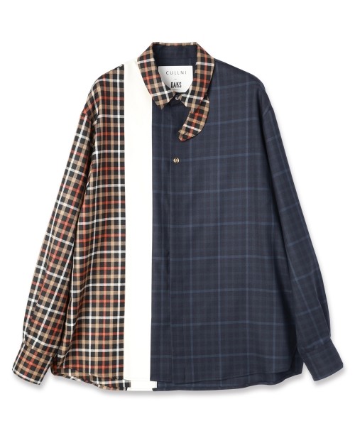 CULLNI for DAKS LONDON Asymmetrical Switching Chin Tab Shirt
