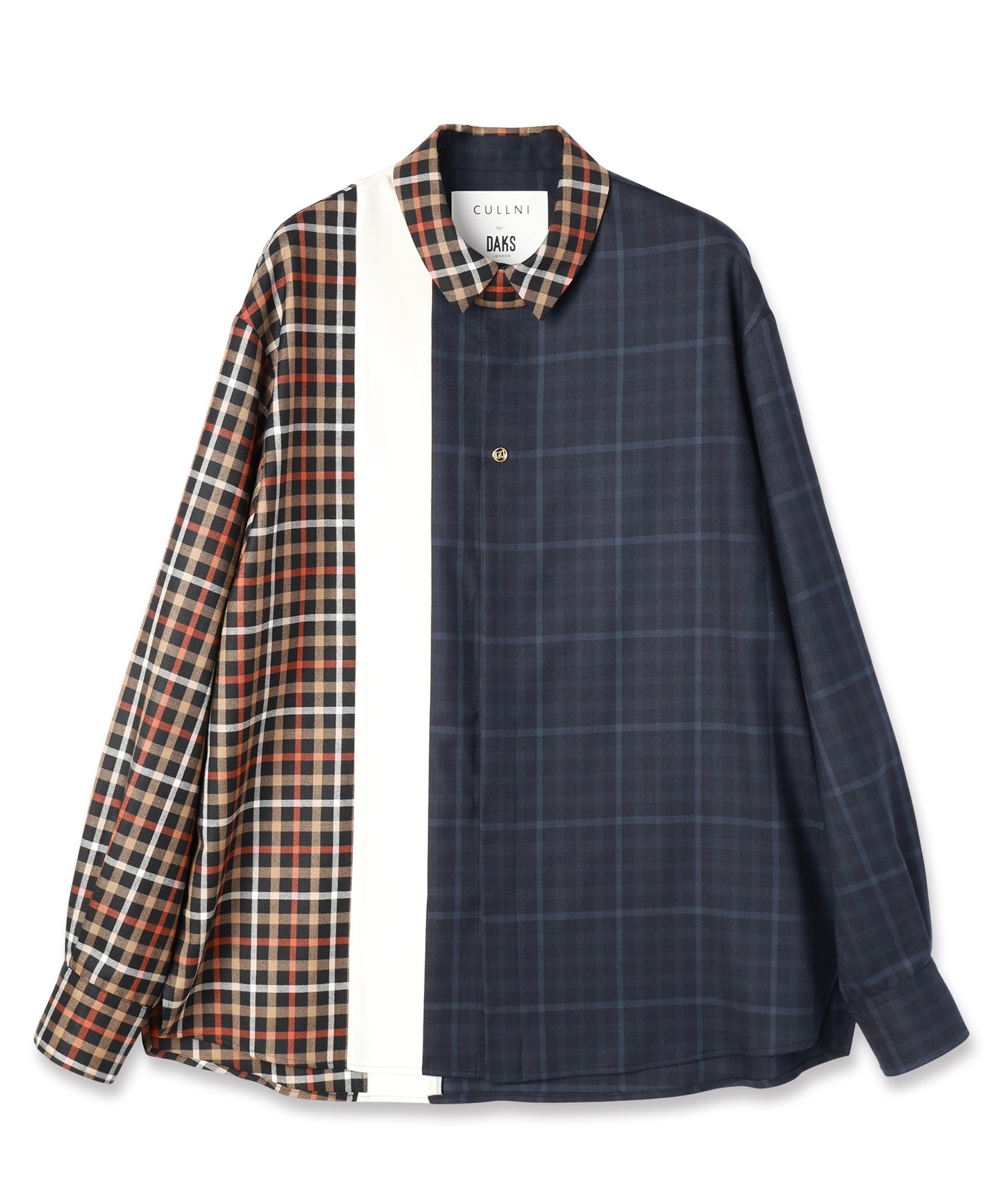 CULLNI for DAKS LONDON Asymmetrical Switching Chin Tab Shirt