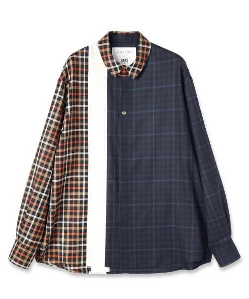 CULLNI for DAKS LONDON Asymmetrical Switching Chin Tab Shirt